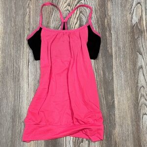 Pink and Black Strappy Tank Top